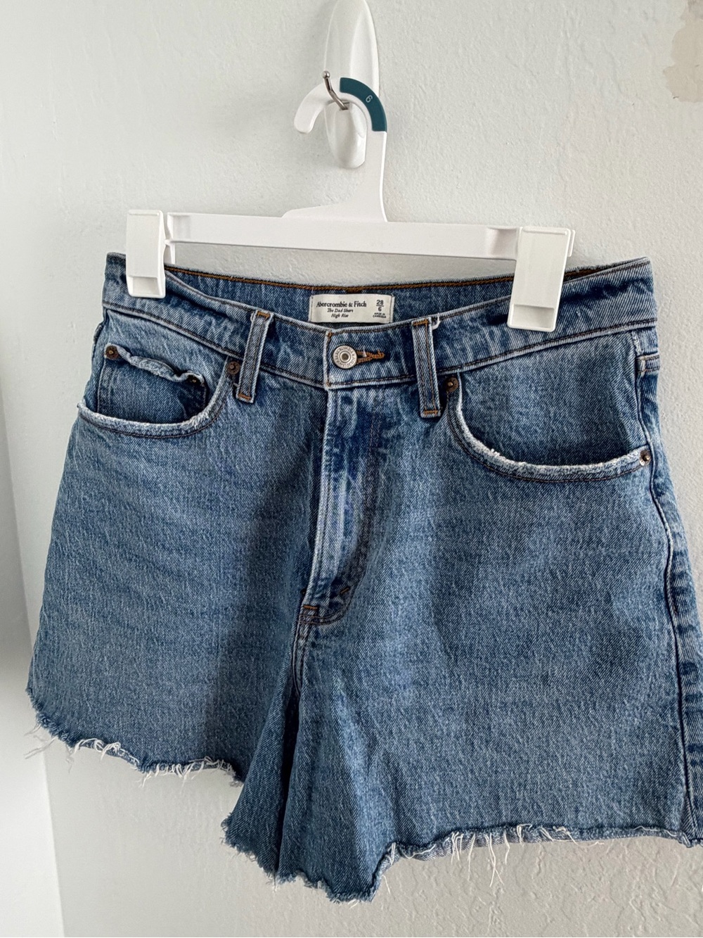 Abercrombie & Fitch Medium Blue Denim Boyfriend Shorts